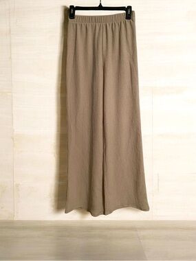 New! Good Luck Gem Beige Knit Wide-Leg Pants, Size S